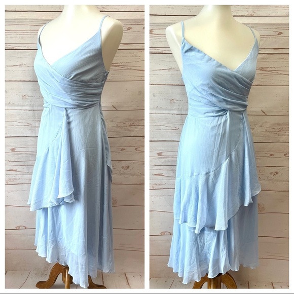 NWT Asos Design Asymmetrical Layered Chiffon Maxi Dress - Picture 6 of 12